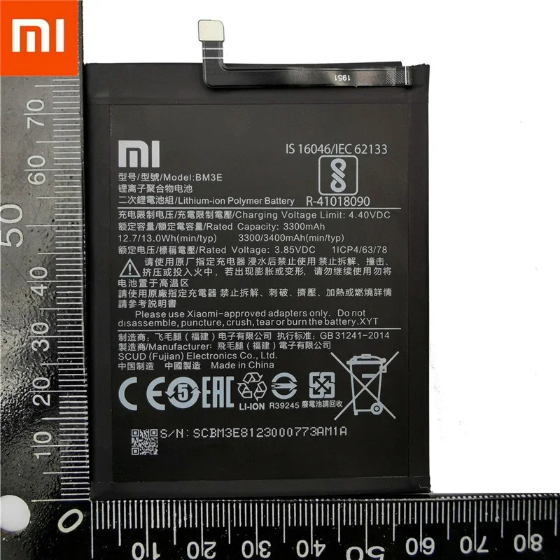 2024 100% Original  Xiao Mi Phone Battery BM3E for Xiaomi Mi 8 Mi8 M8 Real 3400mAh Replacement Batterie Bateria Fast Shipping