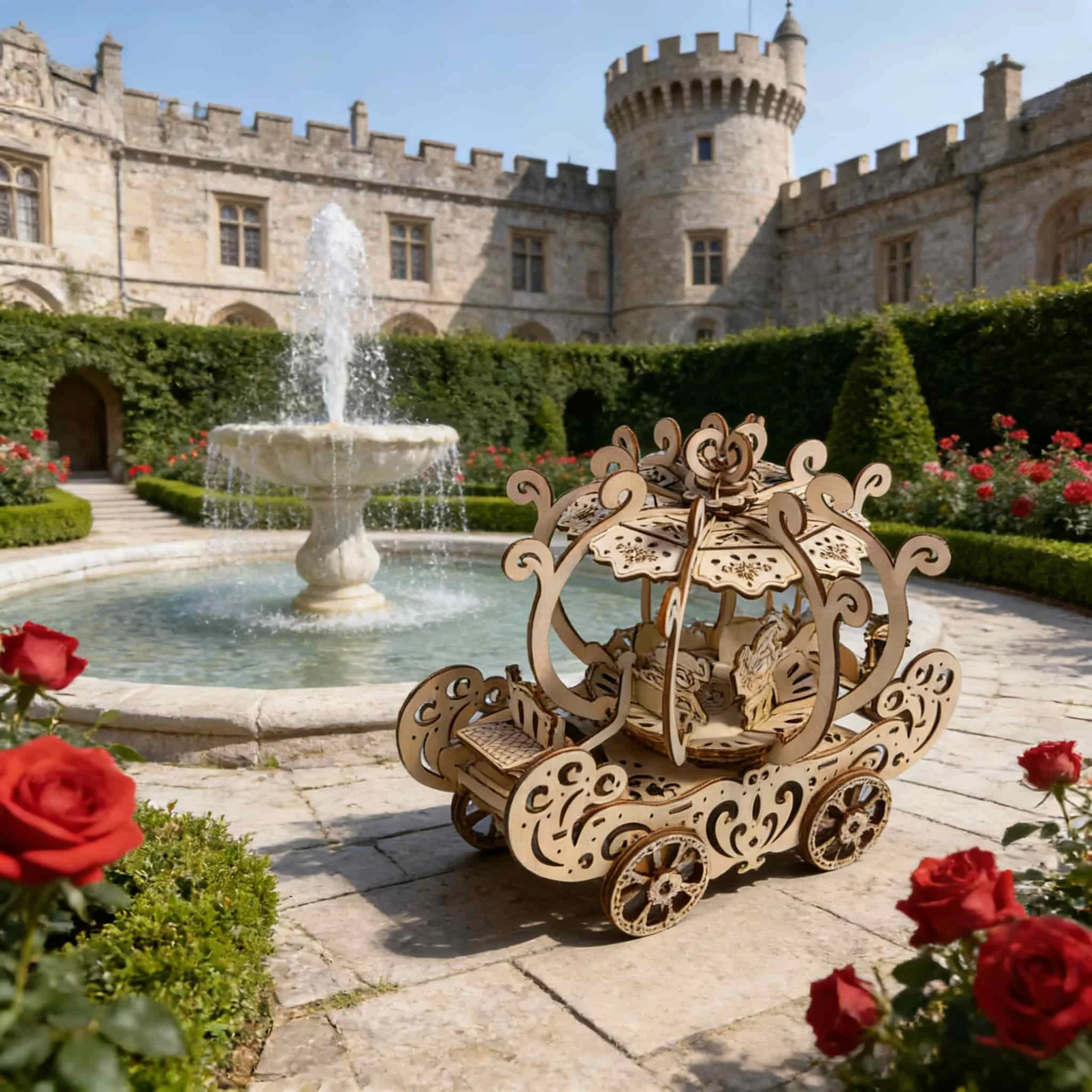Pumpkin Carriage 3D Wooden Puzzle, Scale Model, DIY Model Kit, Handcrafted Gift, Home Decor, Assembly Toy