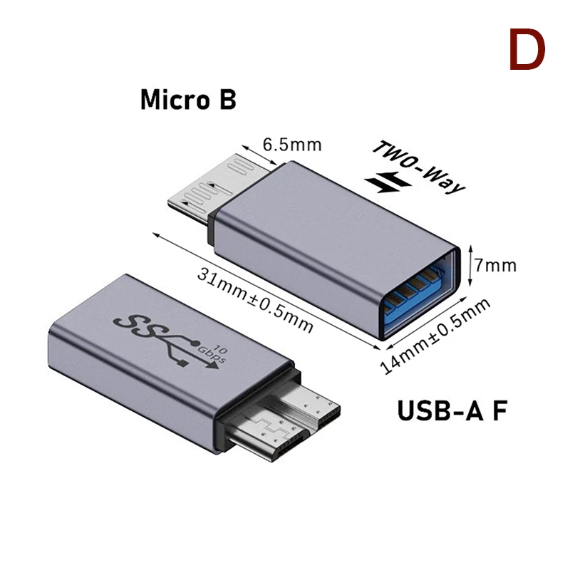 อะแดปเตอร์3.0แปลงการซิงค์ข้อมูลความเร็วสูง10Gbps แปลงสำหรับ HDD SSD Type C เป็น Micro B