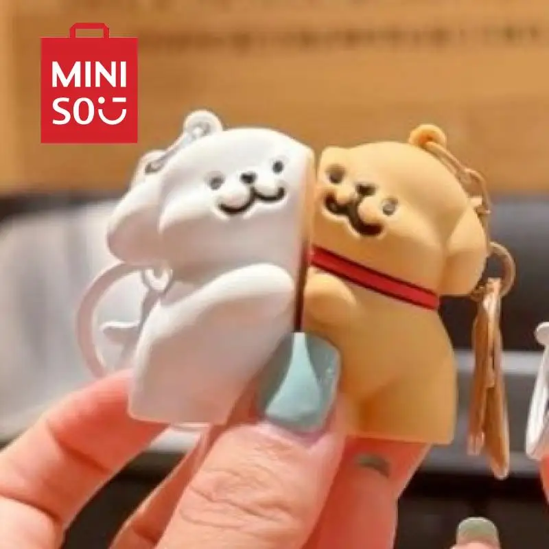 Mision Cartoon Maltese Magnetic Keychain Cute Doll High Appearance School Bag Pendant Anime Children Toys Creative Couple Gifts