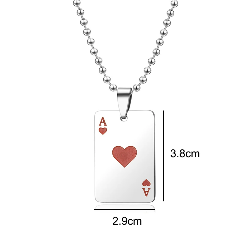 Hip Hop Poker Ace Of Hearts Keychain For Men Boys Stainless Steel Playing Card Key Chain Jewelry Gifts