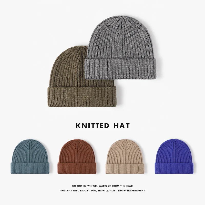 

Сплошная цветная шапка Baotou из кожи дыни, купольная теплая защита ушей, холодные шапки, модная универсальная шерстяная вязаная шапка, шапки сомбреро 4m671