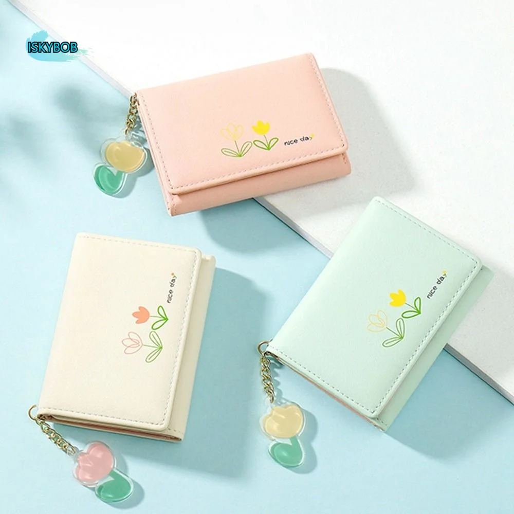 

Clip Women PU Leather Folded Bag Multiple Card Slots Clutch Bag Card Holder Short Coin Purse Credit Card Clip Women Wallet