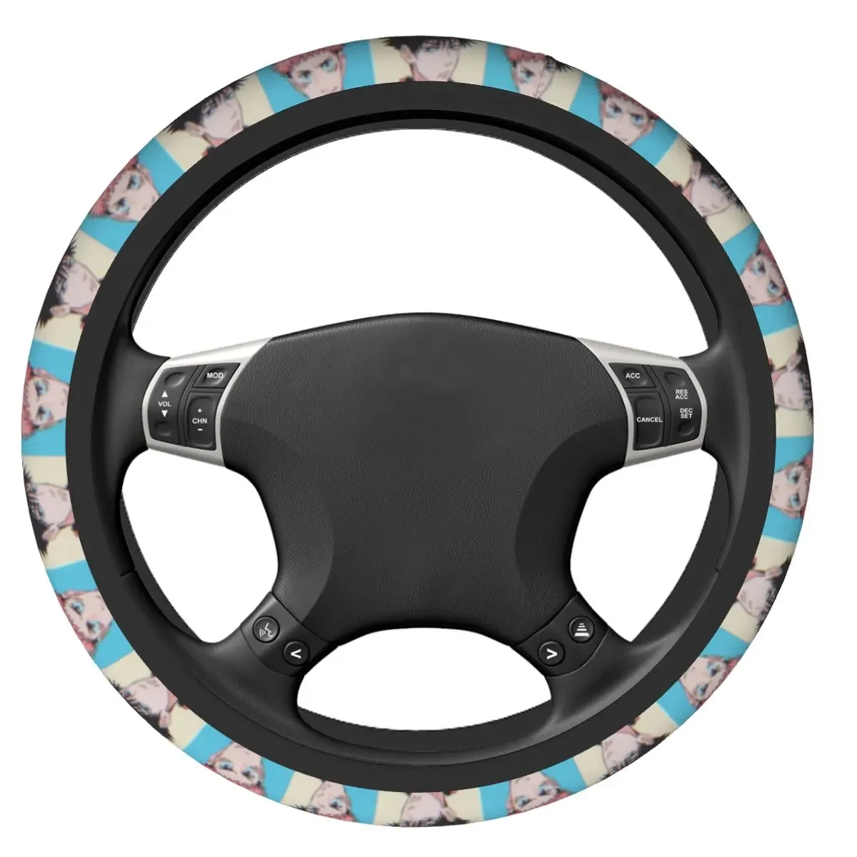 Car Steering Wheel Cover Anime Jujutsu Kaisen Soft Gojo Satoru Yuji Itadori Braid On The Steering Wheel Cover Auto Accessories