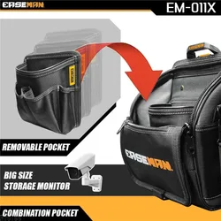 EASEMAN Heavy Duty snelhangende gereedschapstas met ritssluiting Professionele gereedschapsorganizer Draagbare elektricienaccessoires Man cadeau