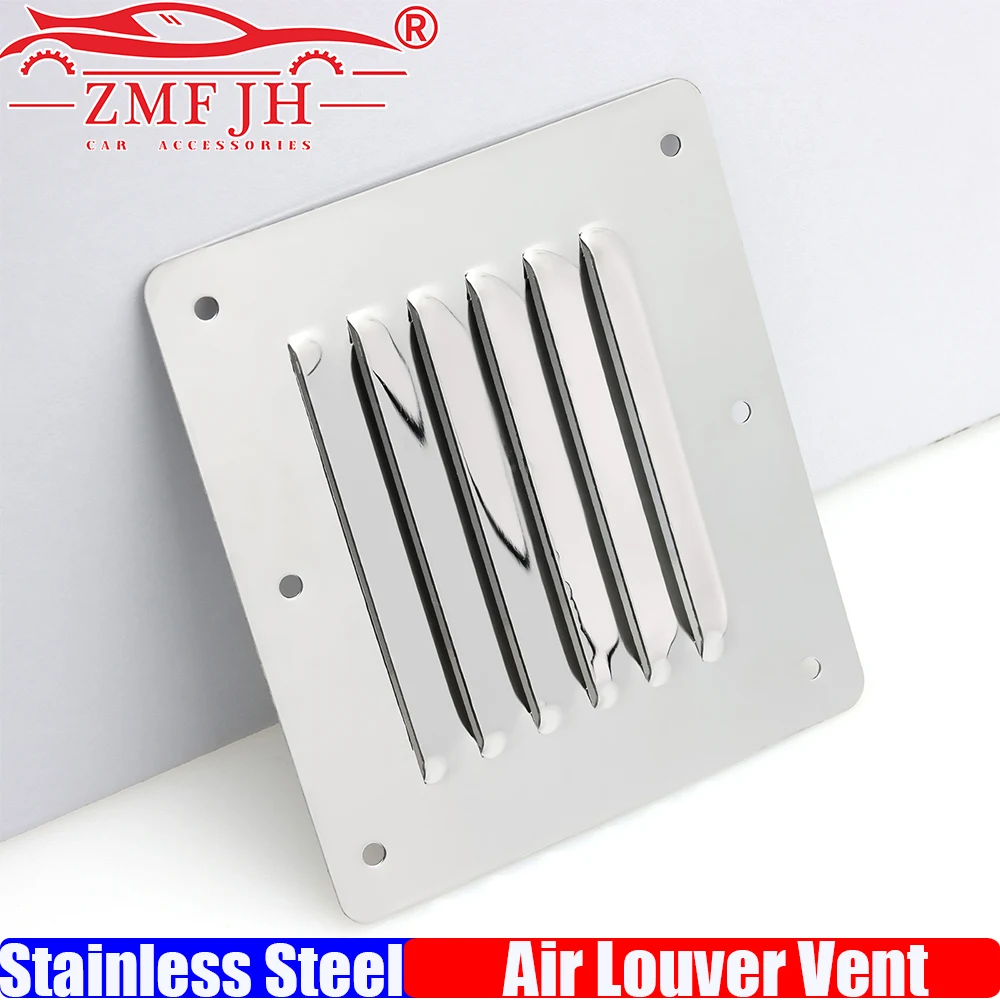 

ZMFJH 2PCS Square Air Vent Louver Ventilator Grille Cover 127x115MM Exhaust Vent 316 Stainless Steel for Boat Yacht Home Marine