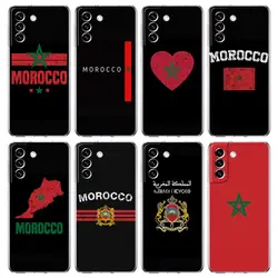 Morocco Flag Passport Phone Case For Samsung Galaxy S21 Plus S20 FE S22 Ultra 5G S10E S10 S9 S8 Note 20 10 Lite Clear Cover Soft