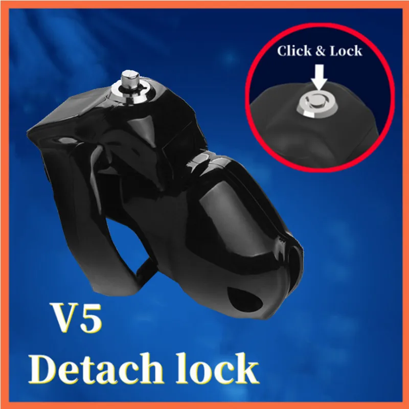 2023 New HT-V5 Chastity Lock Padlock Resin Chastity Device Set Chastity Urethral Lock Bondage Belt Cock Cage Penis Ring Sex Toys