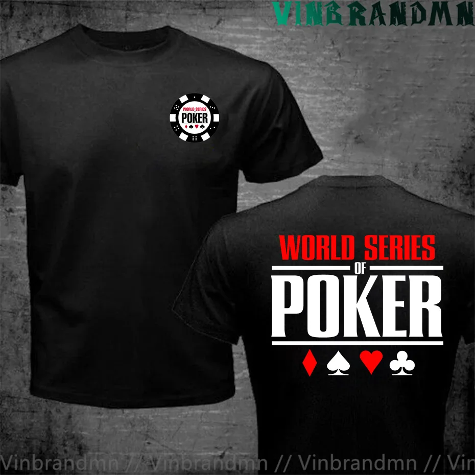 Funny Trendy WSOP World Series of Poker T Shirts Casino Chips Tops Tees Las Vegas Coker Chips T Shirt Summer Cotton Tops For Men