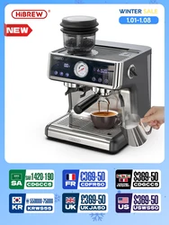 HiBREW Sistema a doppia caldaia Barista Pro 20Bar Bean to Espresso Cafetera Macchina da caffè con kit completo per Cafe Hotel Ristorante H7A