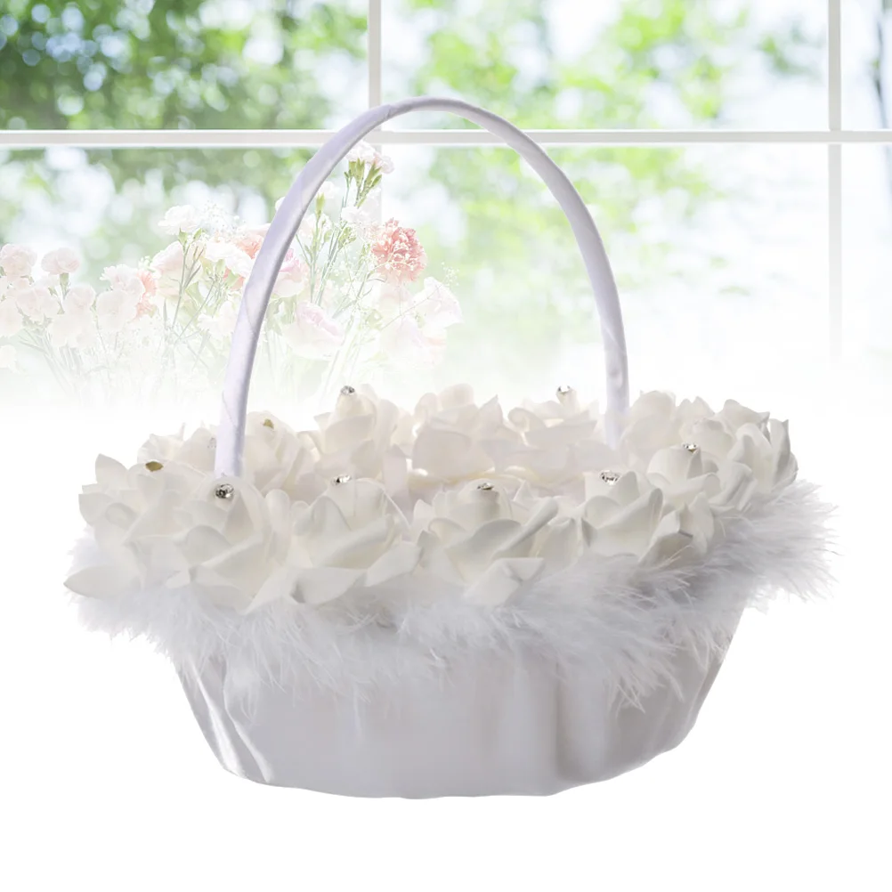

2Pcs Wedding Flower Girl Baskets European Style Bride Flowers Basket for Petals C ies Events Decoration Ceremony Accessory