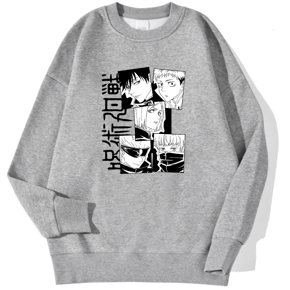 Jujutsu Kaisen Printing Pullovers For Men Autumn Winter Fashion Hoodies Warm Comfortable Sweatshirts Casual Trend Streetwears