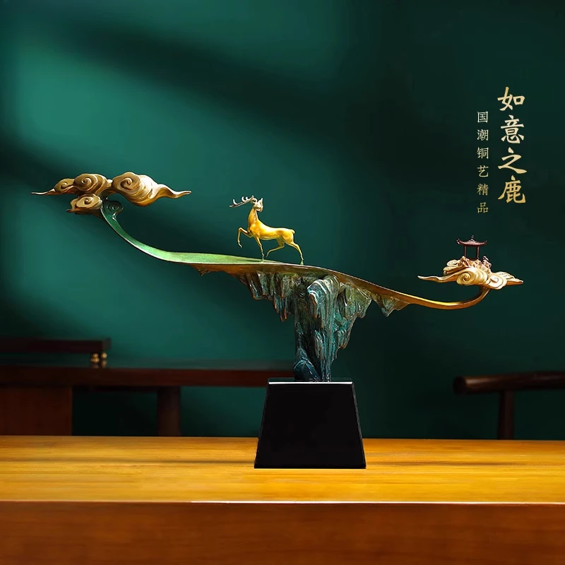 

Copper deer ornament, living room, a deer Gaosheng office, handicrafts housewarming, birthday opening gift