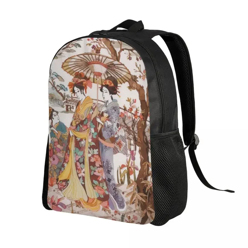 Mochilas de arte tradicional Vintage japonés Geishas para hombres y mujeres, resistente al agua, bolsa escolar universitaria, bolsas de libros impresas