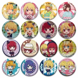 Cute Anime Enamel Pins Ai Hoshino Kana Arima Brooches Round Snap-in Badges for Bag Clothing Accessories Fan Gifts