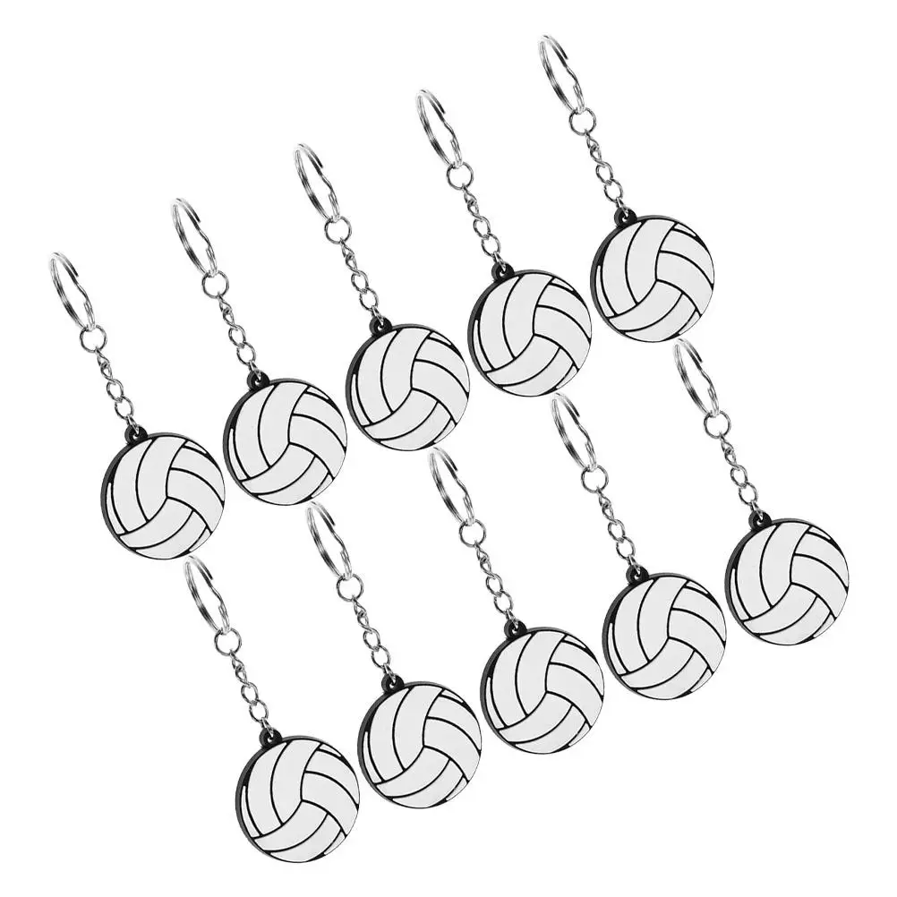 

10 Pcs PVC Keychain Hanging Volleyball Mini Metal Children Miss Portable Bag Supply