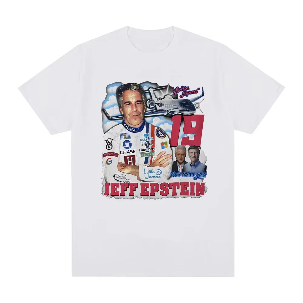 الملابس النسائية أزياء ريترو قصيرة الأكمام تي شيرت القطن عارضة المتضخم تي شيرت الشارع ارتداء جيفري Epstein نمط تي شيرت #1