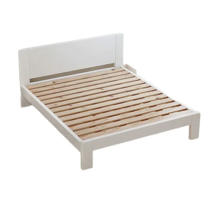 Solid wood bed Modern simple 1.2 meters single bed Small apartment rental 1.8 bedroom double bed Economy