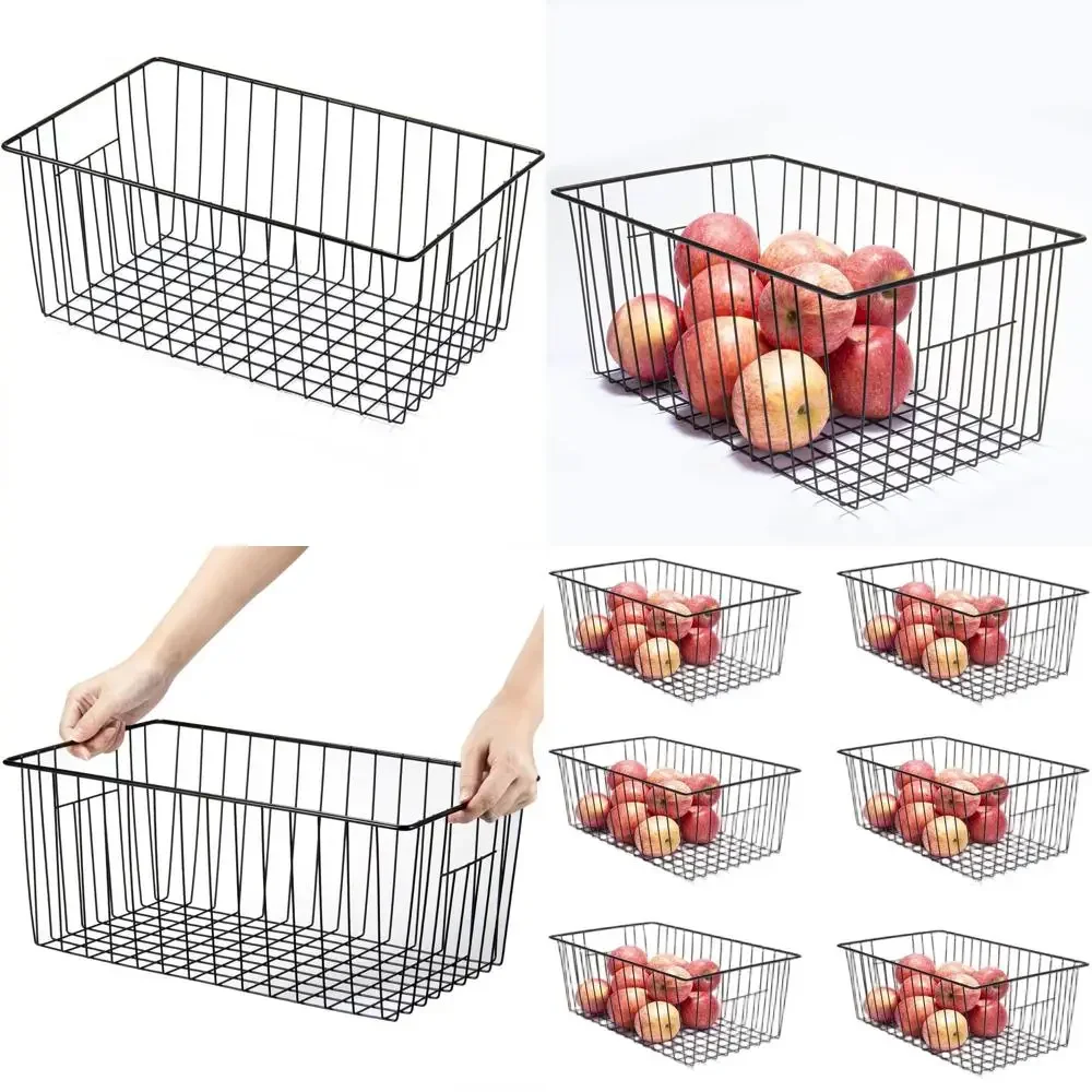 

Upright Freezer Organizers, 6-Pack, 16 Cubic Feet Capacity, Enhance Airflow, Black Wire Storage Baskets