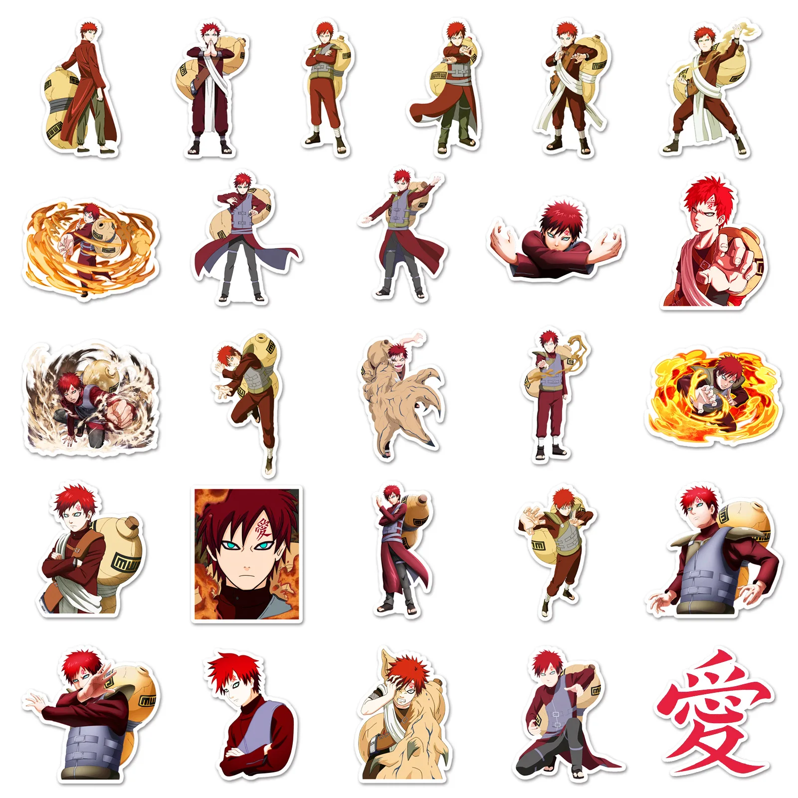 50 stuks Anime Gaara Stickers DIY Stickers Scrapbooking Telefoon Bagage Skateboard Waterdichte stickers