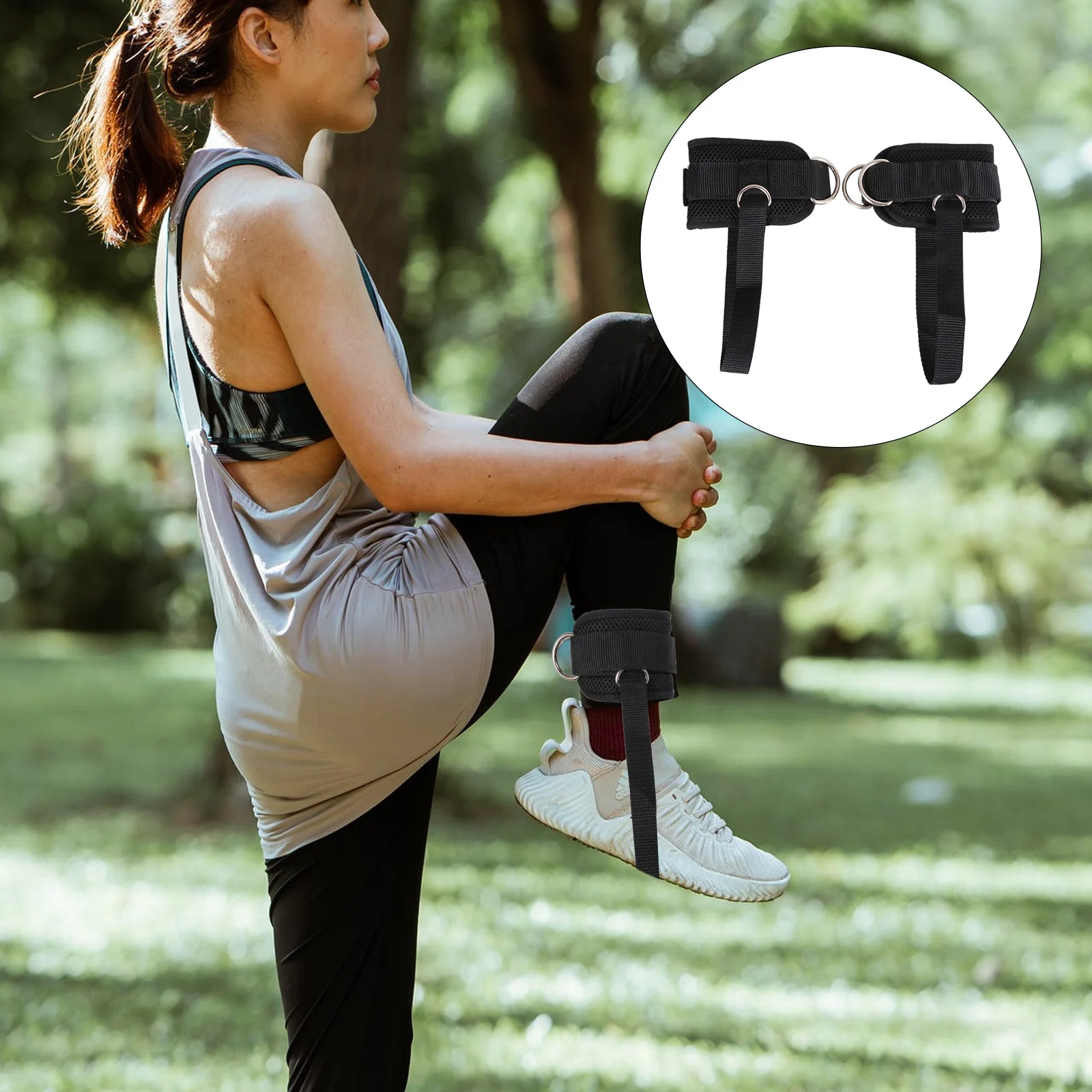 

1Pair Ankle Cuffs with Padded Design Heavy Duty Neoprene Material for Inner Outer Leg Control Exercise Straps Portable Gym
