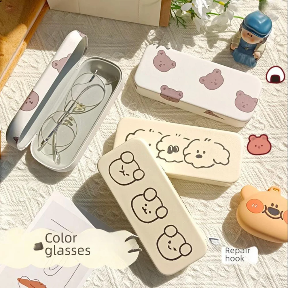 Étui à lunettes pour chiot de dessin animé, 1 pièce, Animal mignon, lunettes de soleil, support de boîte pour lunettes de lecture, accessoire pour lunettes portables