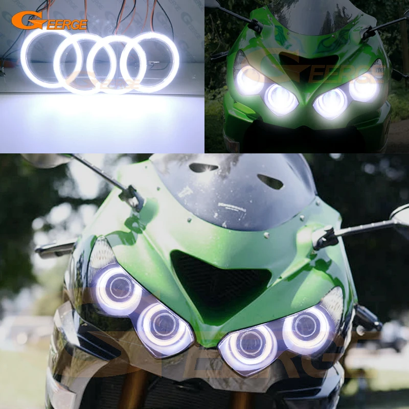 For Kawasaki NINJA ZX14R ZZR1400 2012-2018 Excellent Ultra Bright COB Led Angel Eyes Kit Halo Rings