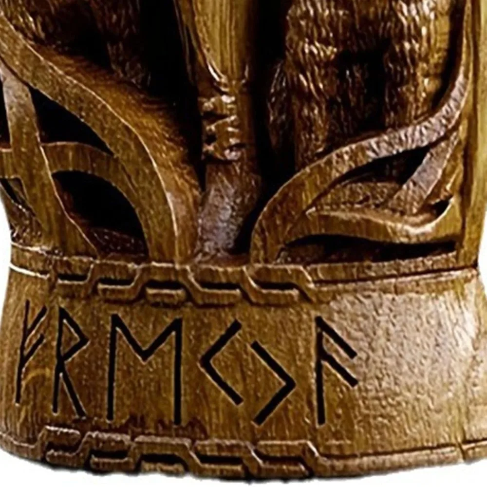 Statues Weighted Base Mythology Statues Gold Runes Norse Figurine Resin Figurine For Wiccan