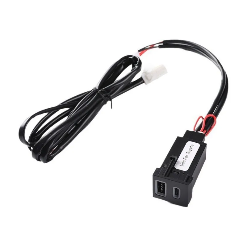 NEW HOT In Stock-Car Dual USB C PD Ports QC3.0 Position Cigarette Lighter Socket Quick Use For TOYOTA RAV4 Wildlander