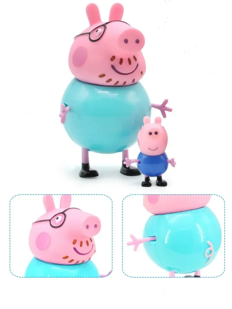 4Pcs/set Pepa Pig Toy Action Figure George Family Toys Mom and Dad Anime Party Toys Children\'s Birthday Holiday Gift