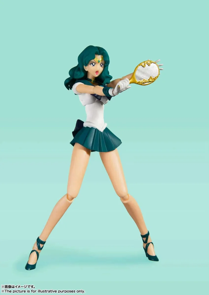 In Stock Bandai Anime Figure Sailor Moon  SHF Sailor Neptune Animation Color Edition Collection Model Toy Figure Toys