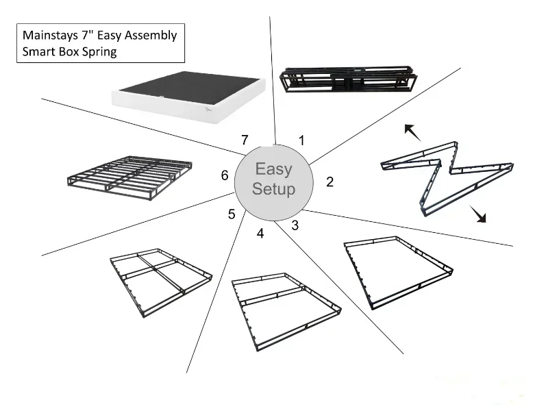 Mainstays 7" Easy Assembly Smart Box Spring Bed Frame