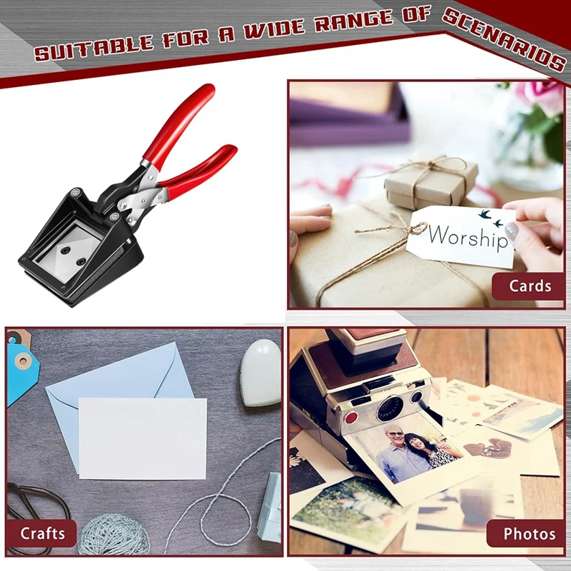 1 Piece Handheld Passport Photo Cutter 2X2 Inch Metal Photo ID Die Cutter Punch Picture Cutter Paper For Office Family