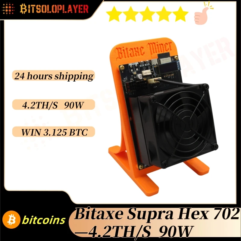 

Bitaxe SupraHex 701 4.2Th/s 90W BM1368 Asic Chip powerful Bitcoin miner lottery solo miner with 120Wpower supply