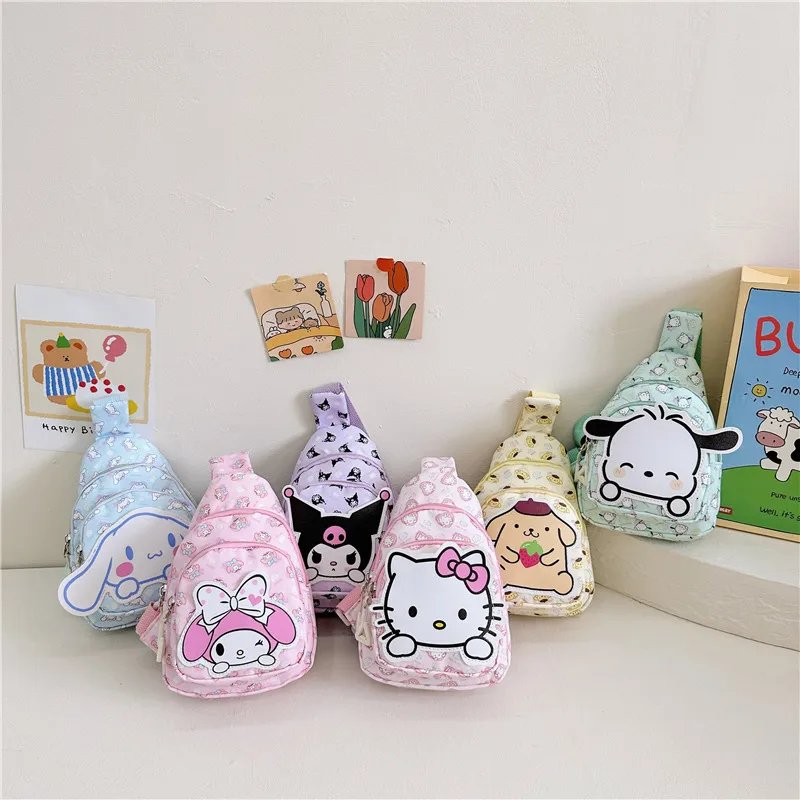 Bolso cruzado de Hello Kitty para niña pequeña, bandolera de hombro con dibujos animados, accesorios de princesa, monedero, novedad