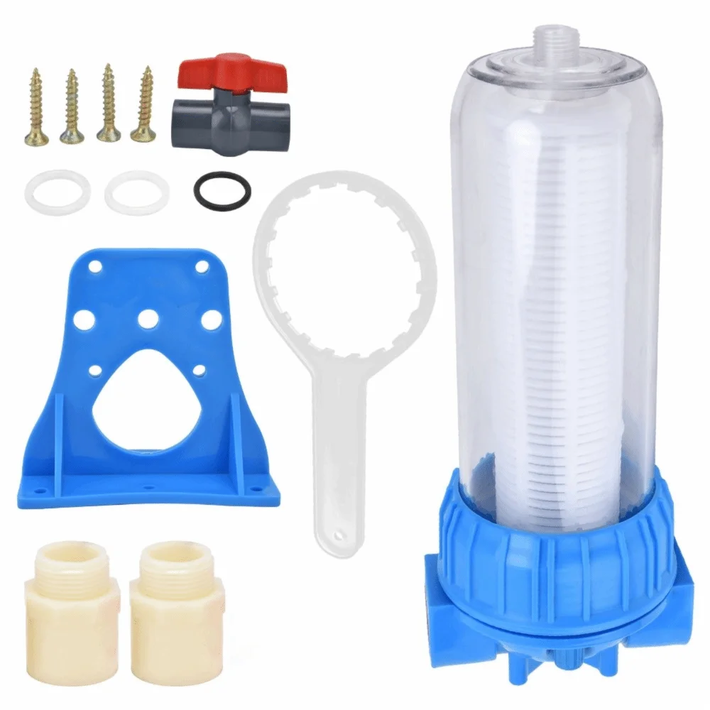 DN25 Pipeline Filter ABS Mesh Inner Structure Water Fitting G1 Thread PP Melt-Blown Filter Insert Connecting Fitting