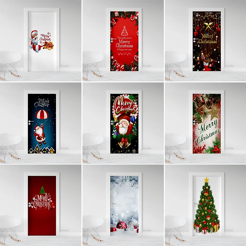 

Door Stickers Christmas Santa Claus Door Stickers Festive Atmosphere Decoration Home Decoration Children Children's Room