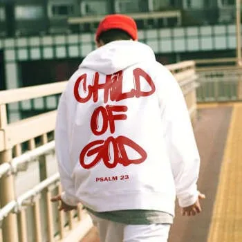 Fall/Winter Edition Child of God Hoodie - American Original Style Hip-Hop Letter Graphic Print Long Sleeve Hoodie with Cap