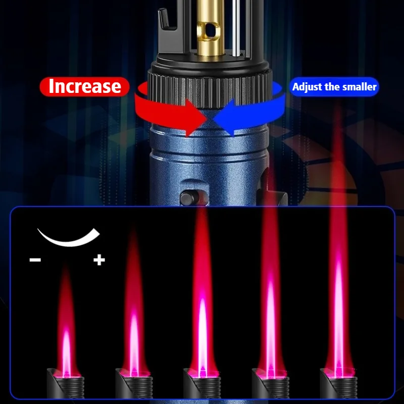 

New Cigar igniter Inflatable Lighter Windproof Red Open Flame Smoke Sprayer Welding Gun Cigarette Lighters & Smoking Accessories