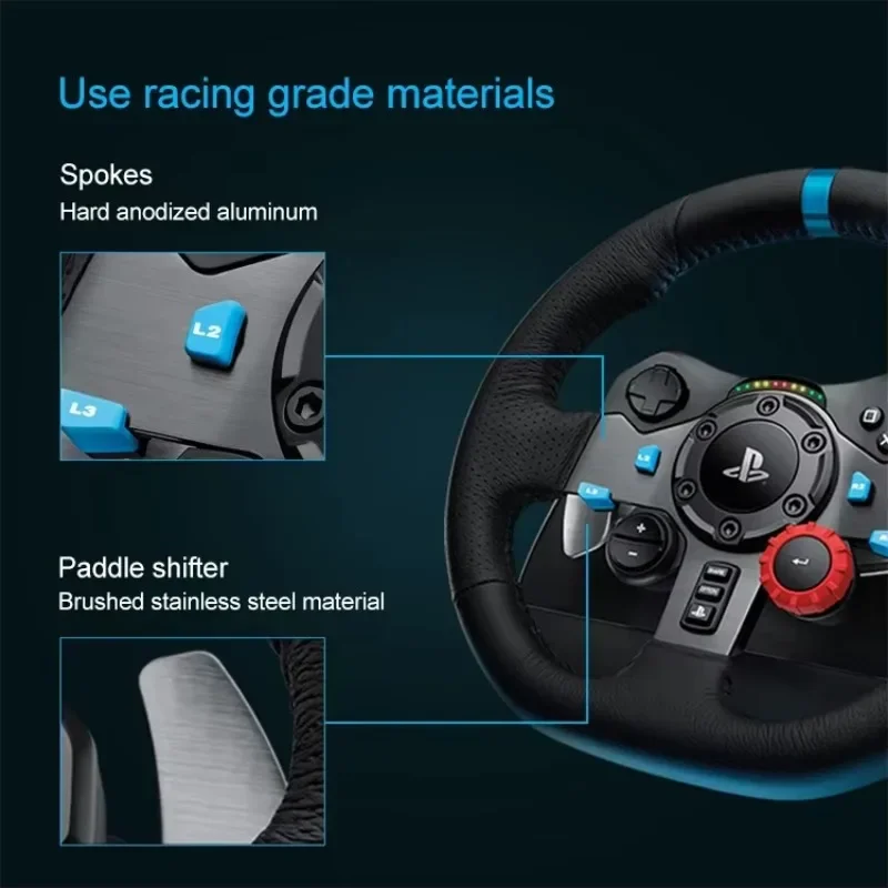 Logitech G29 Game Racing Steering Wheel Pedal Shift Lever Driving Force Race Wheel Shifter Wired