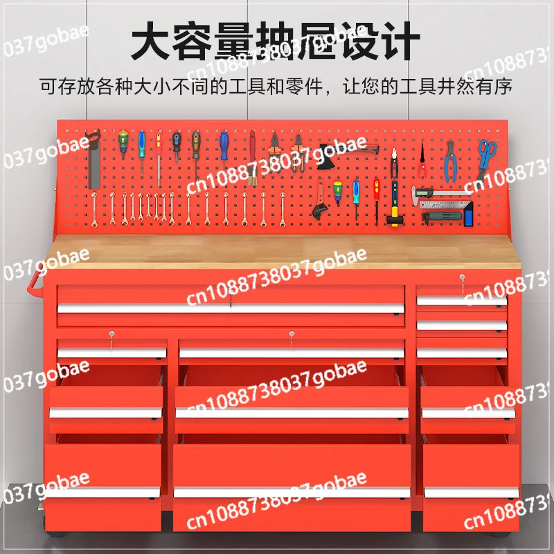 Metal thickened drawer-type maintenance trolley, auto repair storage toolbox, hardware multi-drawer tool cart