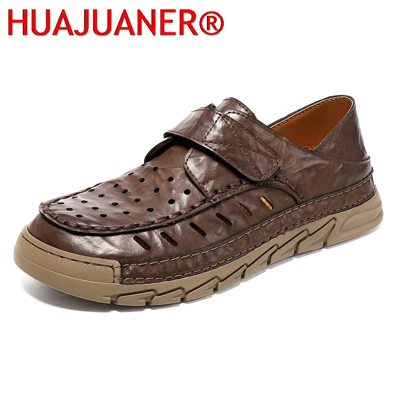 

New Fashion Man Casual Shoes Comfortable Men's Loafers Breathable Slip on Flats Lightweight Leather Moccasins Male Driving Shoes