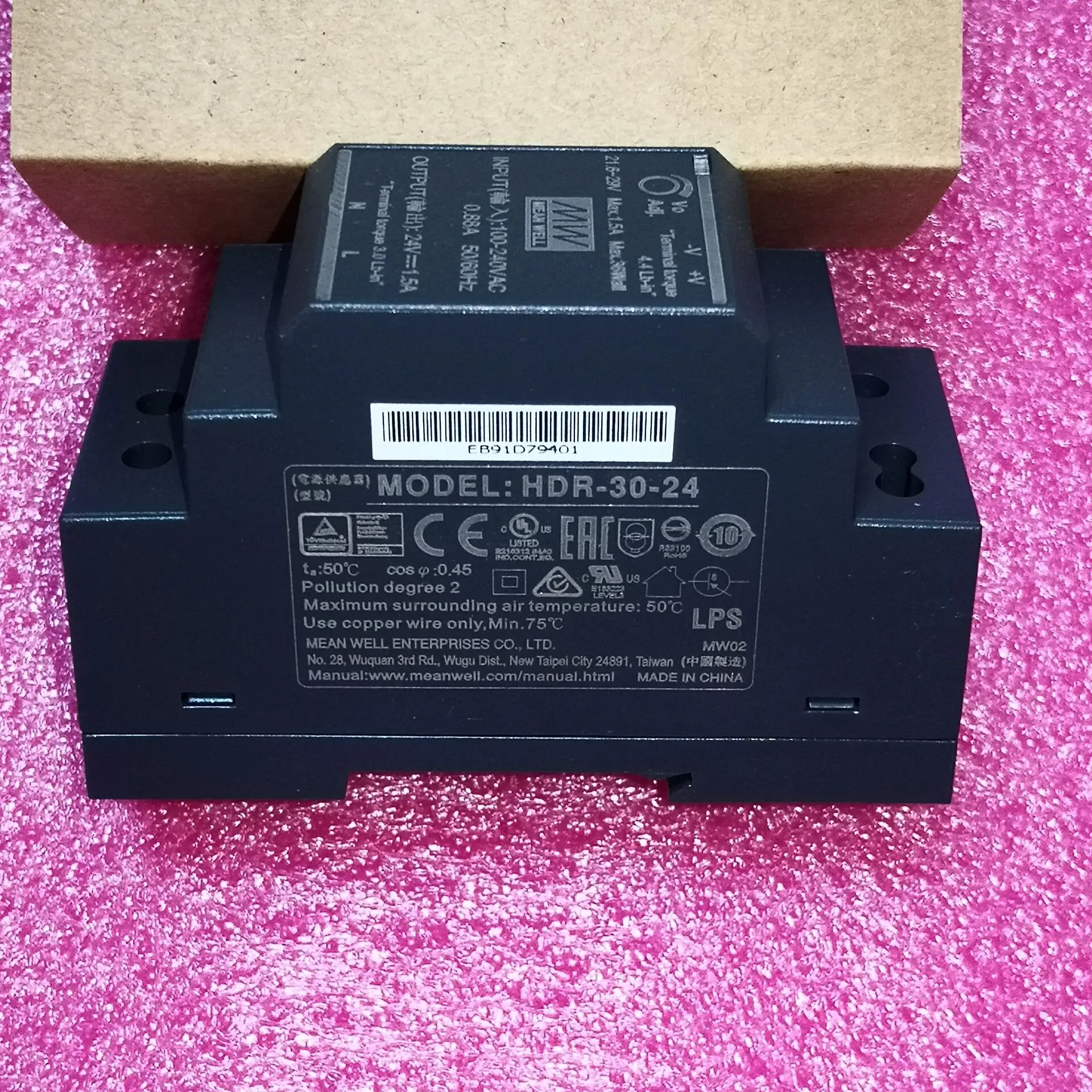 MEAN WELL HDR-15 30 60 100 5V 12V 15V 24V 48V meanwell HDR-15 -30 -60 -100 W 5 12 15 24 48 V Guida DIN industriale a uscita singola