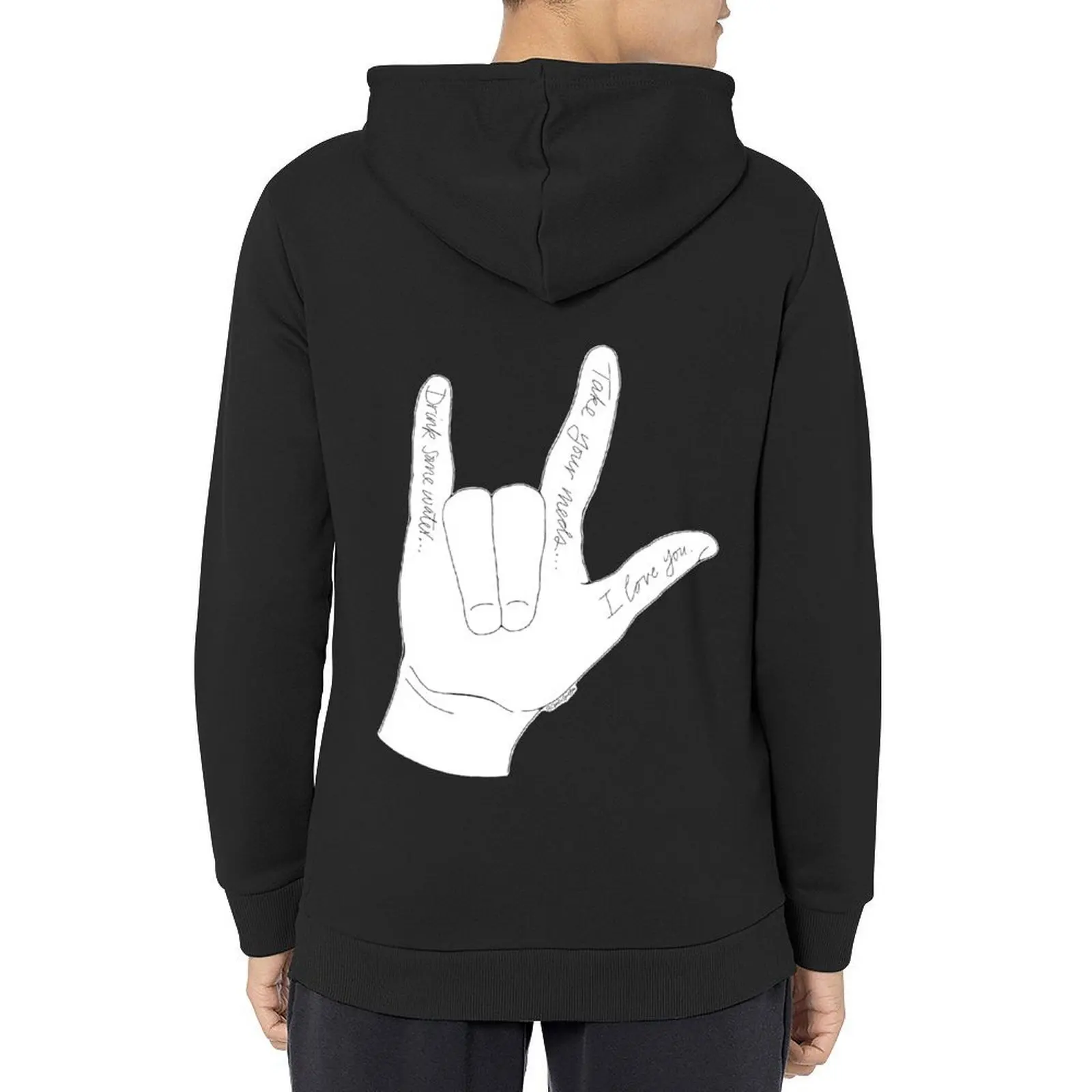 

Water, Meds, ILY Hoodie graphic t shirts men men's sweat-shirt korean style clothes men's clothing man hoodie