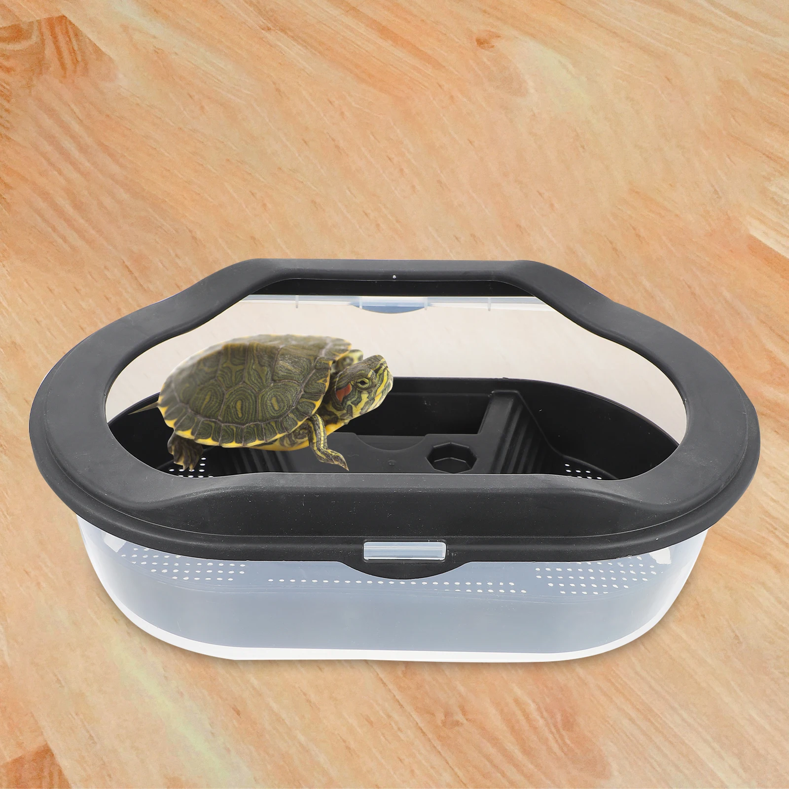 

1pc Turtle Terrarium Enclosure Plastic Reptile Tank Durable Leak-Proof Pet Tortoise Breeding Box Aquatic Environment Reptile