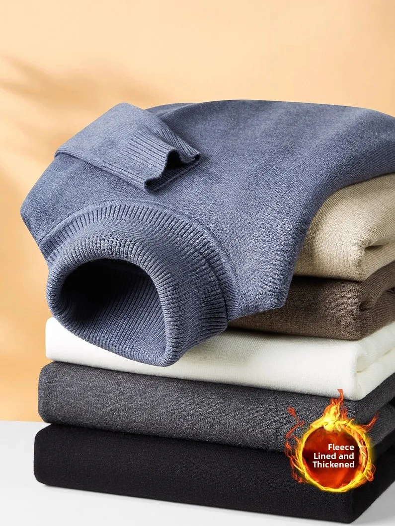 

Мужская зимняя утепленная толстовка с флисовой подкладкой и вельветовым трикотажем, с высоким воротником, мягкая, комфортная, теплая, стандартного кроя, с длинными рукавами