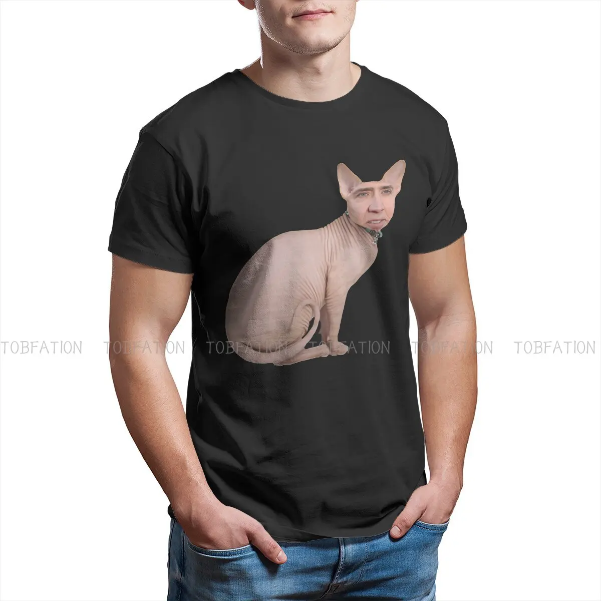 

Nicolas Cage Casual TShirt Funny Bingus Creative Tops Casual T Shirt Male Short Sleeve UniquePolyester