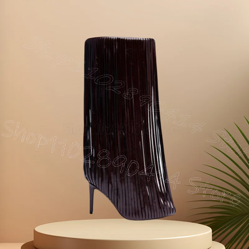 

Brown Fixed Tassels Design Pointed Toe Boots Slip On Women Shoes Thin High Heels Fashion Party Banquet 2025 Zapatos Para Mujere