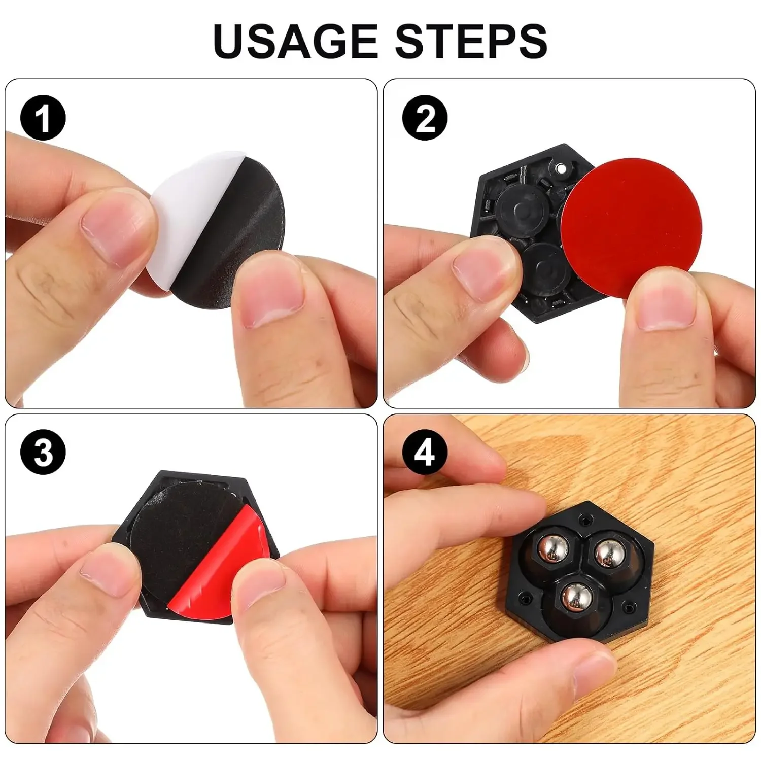 Rueda Universal sin perforación, rodamiento de bolas doble resistente al desgaste, polea silenciosa, accesorios para muebles del hogar, 4-32 Uds.