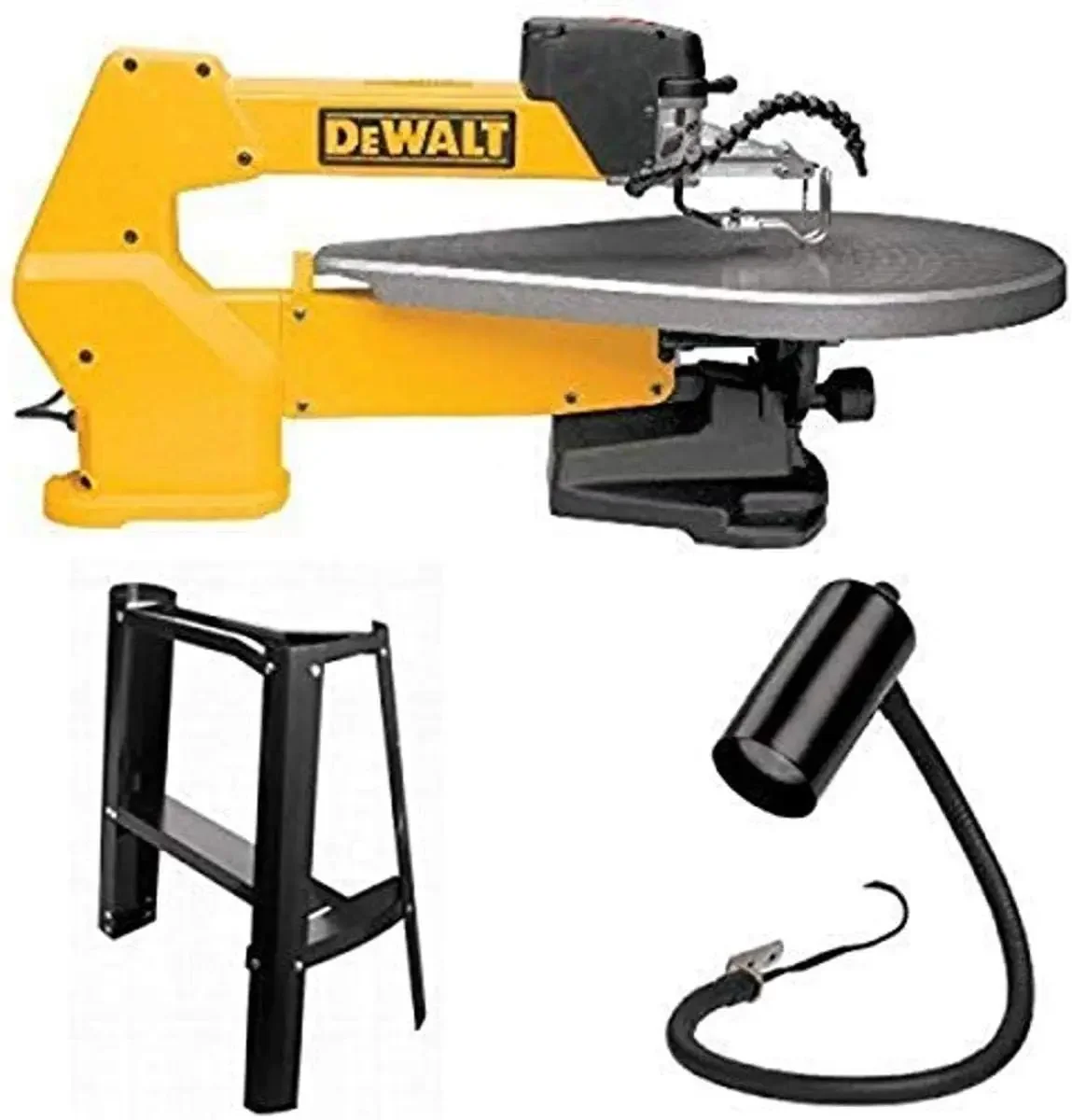 DEWALT DW788 1,3 Amp 20-inch scrollzaag met variabele snelheid, scrollzaagstandaard en werklamp